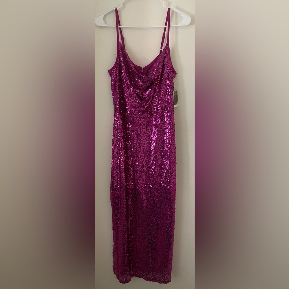 Taylor Sparkling Pink Sequin Dress